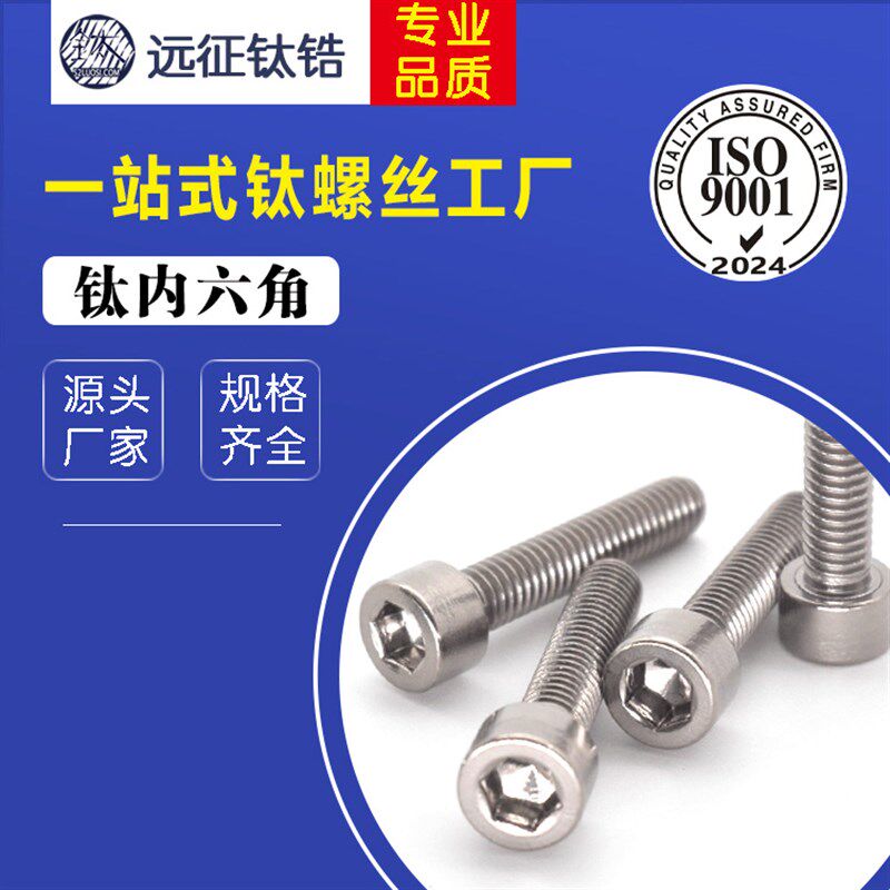 M2钛合金螺丝/纯钛TA2螺丝/钛螺栓螺钉钛内六角螺丝螺母平垫弹垫