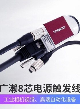 AVT大恒灰点PointGrey FLIR CCD工业相机HRS广濑8芯电源IO触发线