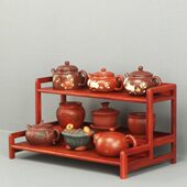 实木茶具架子置物架博古架新中式 茶架紫砂壶展示架茶壶茶杯收纳架