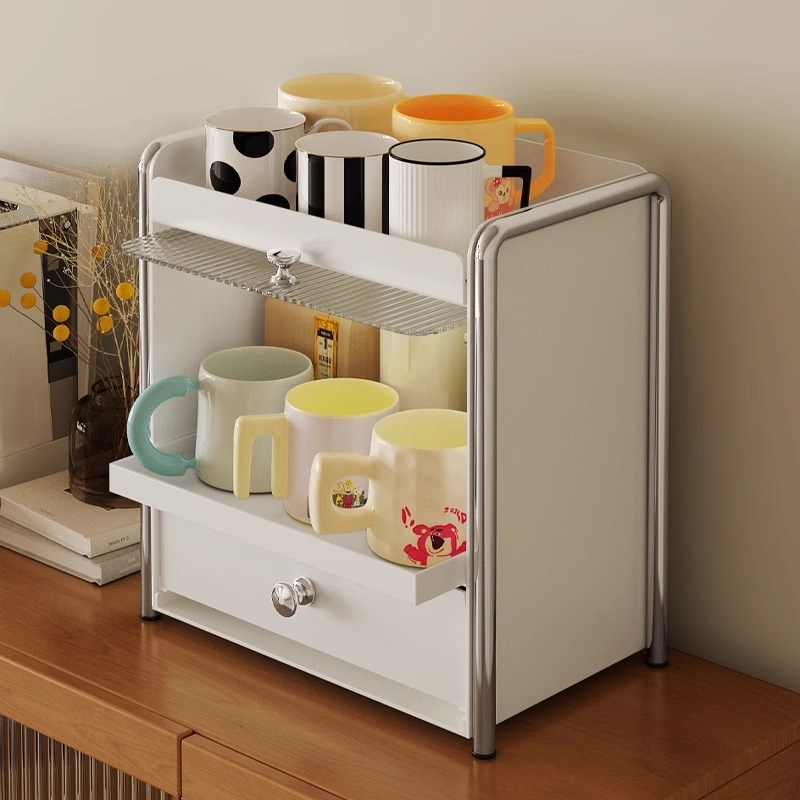 防尘水杯架桌面茶包茶具储物盒柜水吧台面咖啡器具杯子收纳置物架