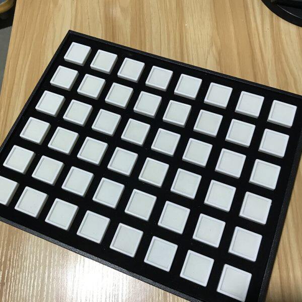 3*3玻璃面彩宝盒双层内垫宝石盒黑漆布托盘叠加收纳展示托盘方形