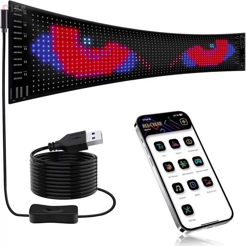 货车恶魔之眼车灯眨眼led显示屏动态眼睛汽车后窗车载智能车贴