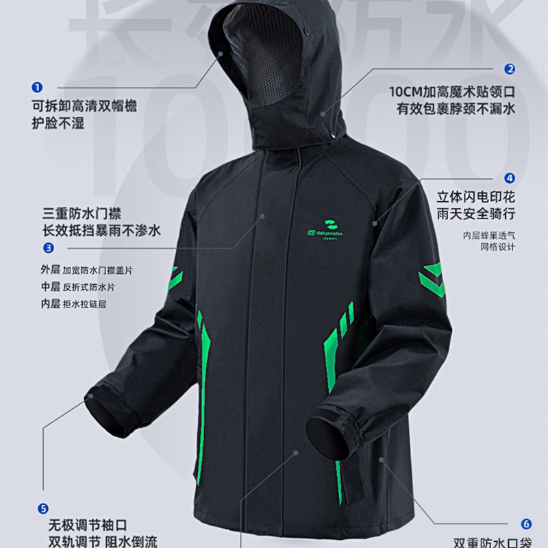 摩托车骑行服雨衣套装男款外卖骑手全身防暴雨外穿成人分体式