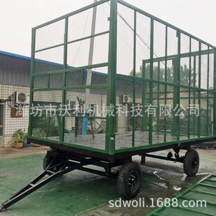 平板拖车物流周转车 厂区货物转运平板车叉车牵引平板拖车挂车