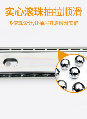 35mm宽双层叠加抽屉轨道电子箱橱柜承重三节导轨机械路轨工业滑轨