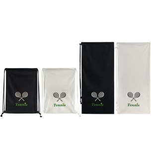 网球拍袋抽绳双肩绒布袋tennis印花球拍单肩大容量收纳保护套网拍