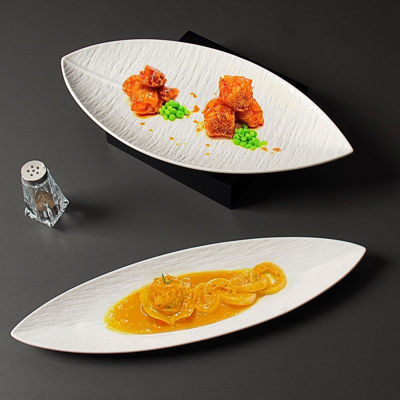 叶盘酒店私厨饭店糕点小吃长条凉菜盘意境菜创意餐具个性寿司盘,餐饮具,盘,淘宝优惠券,粉丝福利购,淘宝优惠卷