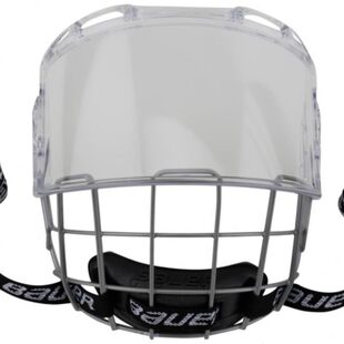 冰球玻璃面罩 鲍尔防雾铁网防护通用面罩 Bauer透明面罩