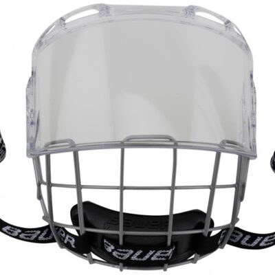 冰球玻璃面罩 Bauer透明面罩 鲍尔防雾铁网防护通用面罩