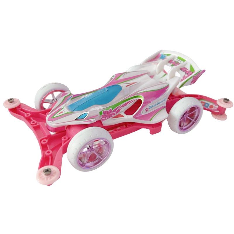 大兴魔鬼鱼f四驱车制作电动马达齿轮少女心爆玫红A底盘白车壳