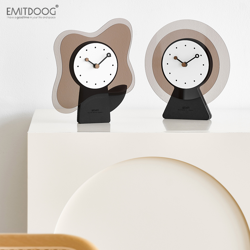 EOG创意送礼桌k面摆件台式座钟2023新款高档礼物卧室装饰品