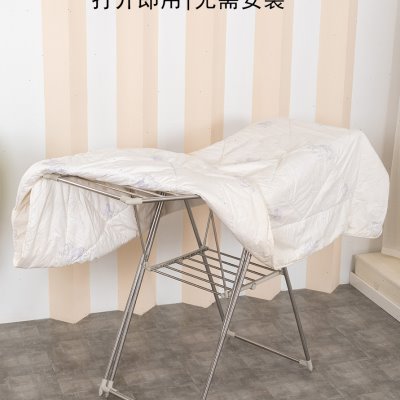 中菱折叠晾衣架落地不锈钢晒衣架家用阳台室内婴儿尿布晾晒架衣杆