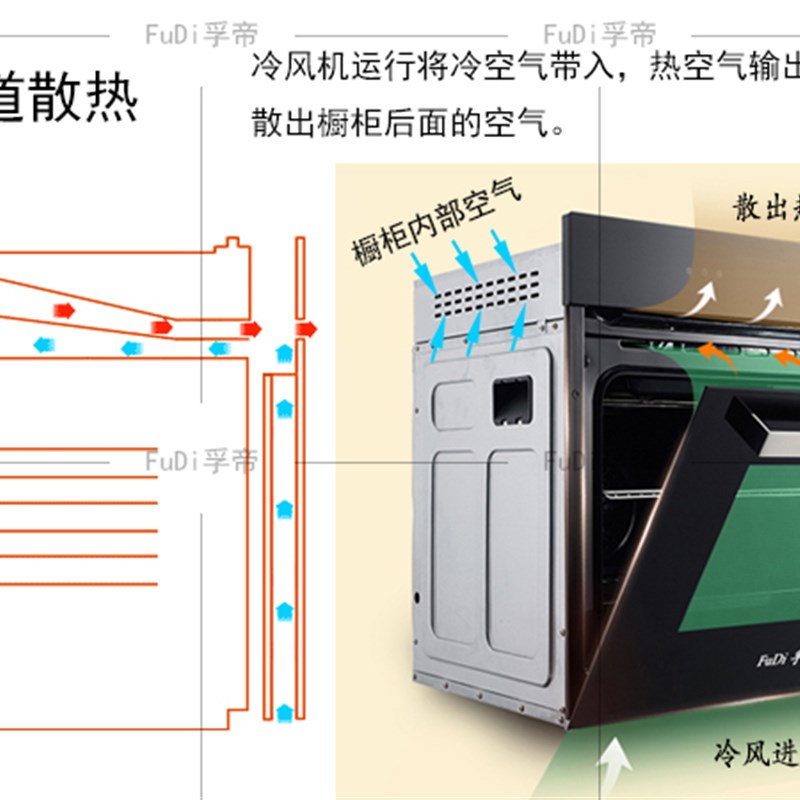 彩屏智能孚帝嵌入式烤箱镶嵌式烘焙烤炉家用发酵空气炸智能烤箱