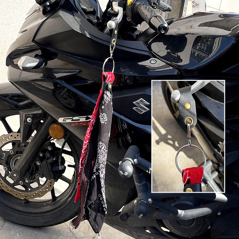 通用车把挂件机车手柄飘带哈雷牛角方巾装饰电动车潮流煞车