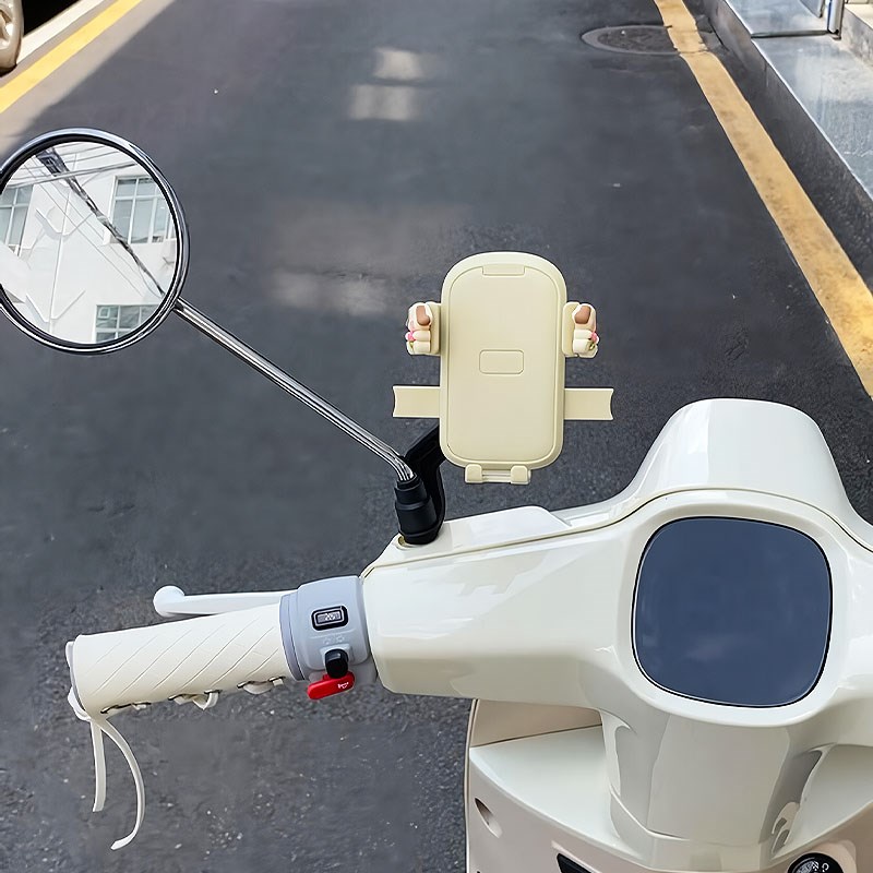 电动车手机支架后视镜支架防震防抖自行车摩托车导航固定支架可爱