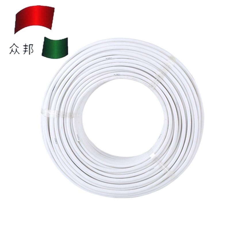 众邦电线RVVB扁软护套电源线2芯0.5/0.75/1/1.5/2.5/4/6平方国标