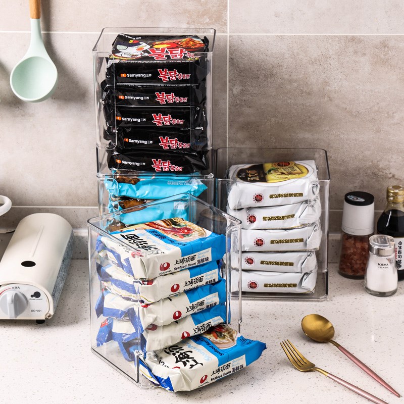 桌面泡面收纳神器橱柜方便面整理筐直角置物架多功能家用收纳盒子