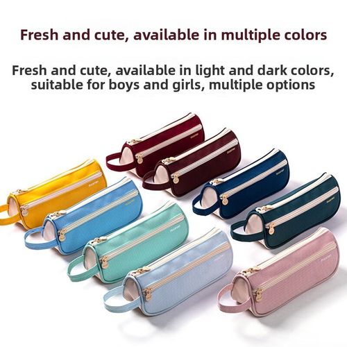 USLON尤斯隆笔袋若盐大容量文具袋铅笔盒收纳包布质清新可爱帆布