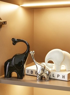 轻奢大象摆件客厅电视柜酒柜装饰品进门口玄关柜餐边柜工艺品