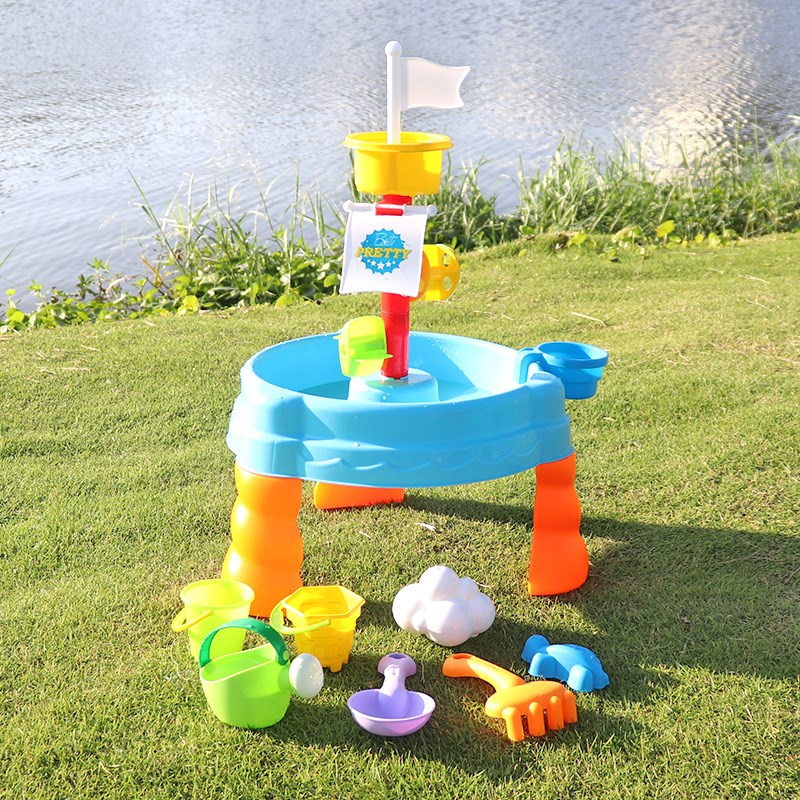 儿童戏水桌转转乐洗澡玩具宝宝室内沙滩玩水台水车转轮户外男女孩