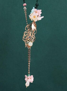 中国风汉服复古链条长项链花朵项链可调节旗袍项链绳七夕古风礼物