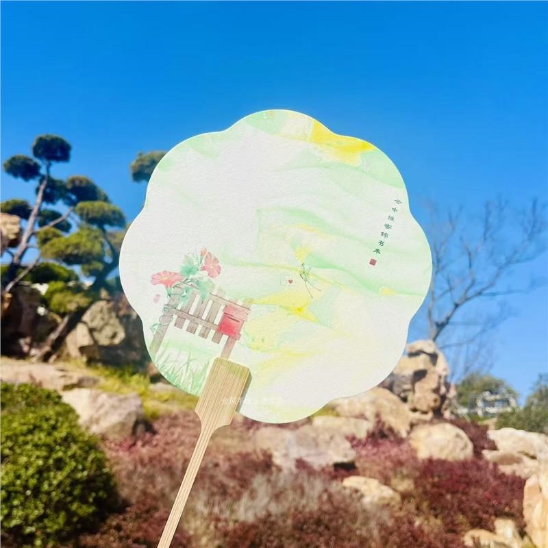 漆扇定制c非遗大漆团扇成品漂漆周深手工文创带字古风作业应援手