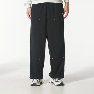 正品阿迪达斯ADIDAS三叶草男纯棉宽松百搭运动休闲针织长裤KC2621