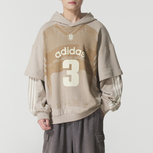 正品 纯棉连帽宽松运动休闲卫衣KC2608 阿迪达斯ADIDAS三叶草男款