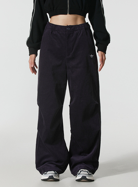 冬新款正品ADIDAS阿迪达斯三叶草三条纹宽松女运动休闲长裤KS5959