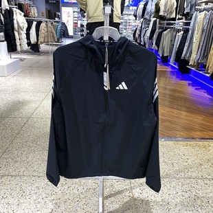 正品Adidas阿迪达斯男拉链梭织连帽单层运动休闲夹克外套KQ8060