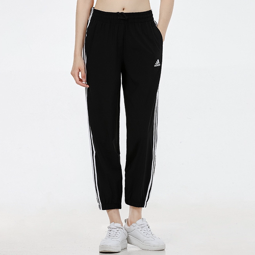 正品ADIDAS阿迪达斯三条纹简约经典女运动休闲梭织九分长裤GR9605