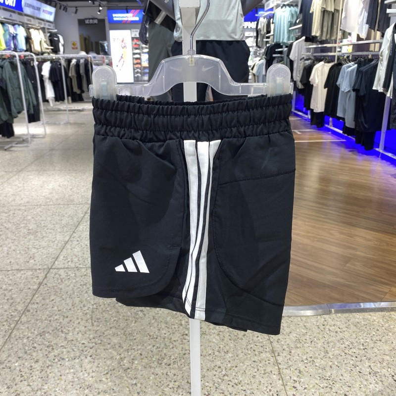 夏新款正品ADIDAS阿迪达斯女三条纹侧开衩运动休闲梭织短裤KD9742 - 实物图