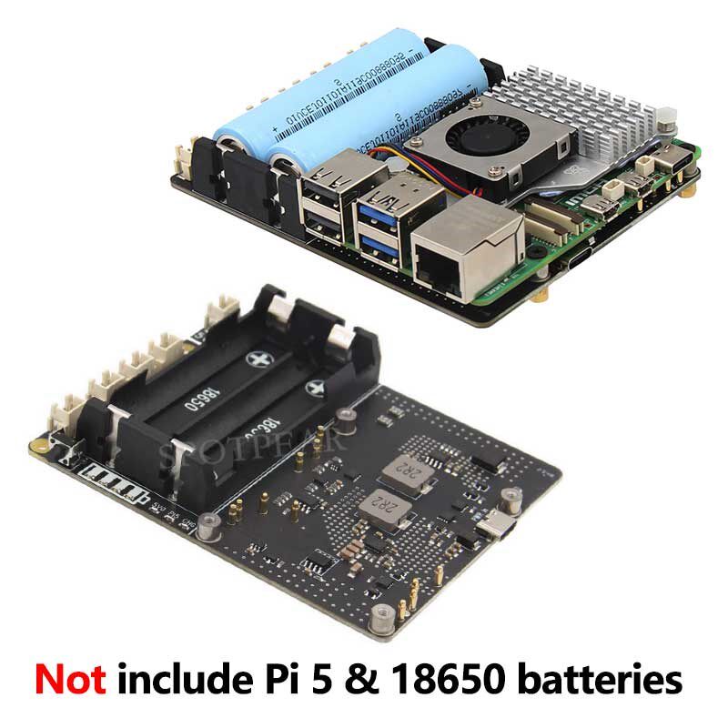 X1201 树莓派5 UPS电源管理扩展板18650不间断供电模块