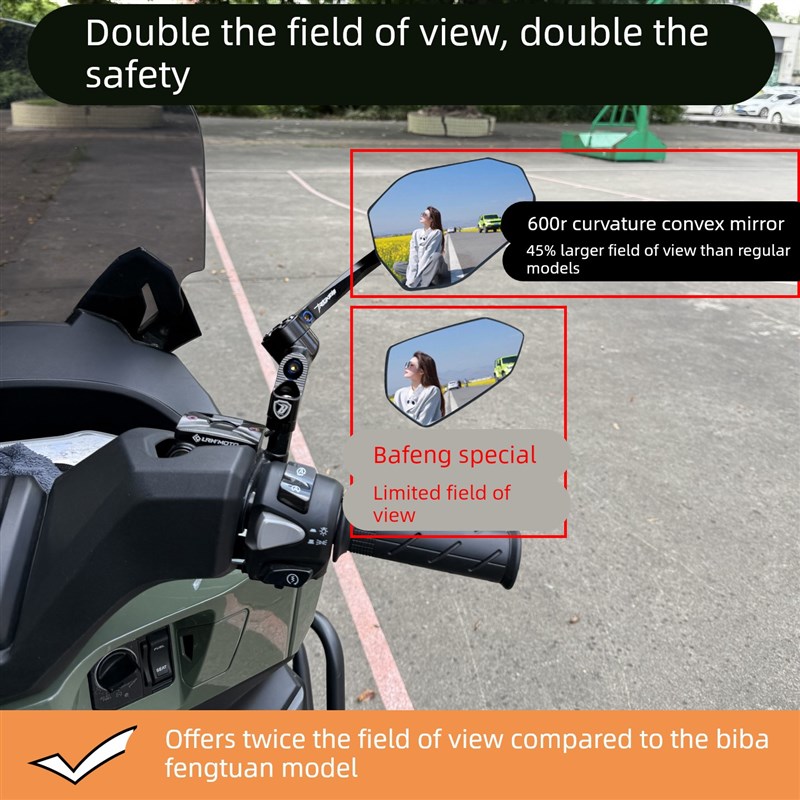 适用XMAX300 升仕368G/D/M改装广角后视镜光阳H150 NMAX155反光镜