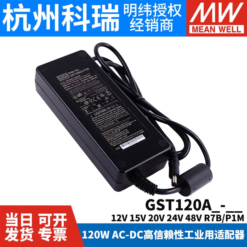 GST120A明纬A12/A15/A20/A24/A48开关电源R7B适配器P1M 12V24V GS