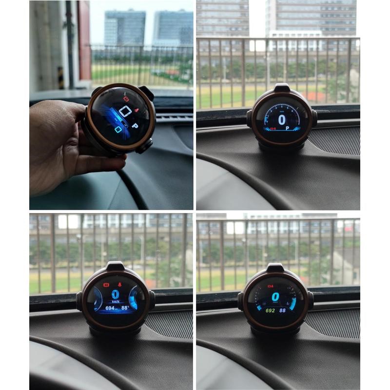 OBD多功能液晶仪表HUD抬头显示器高德导航车速内置胎压监测铁头2