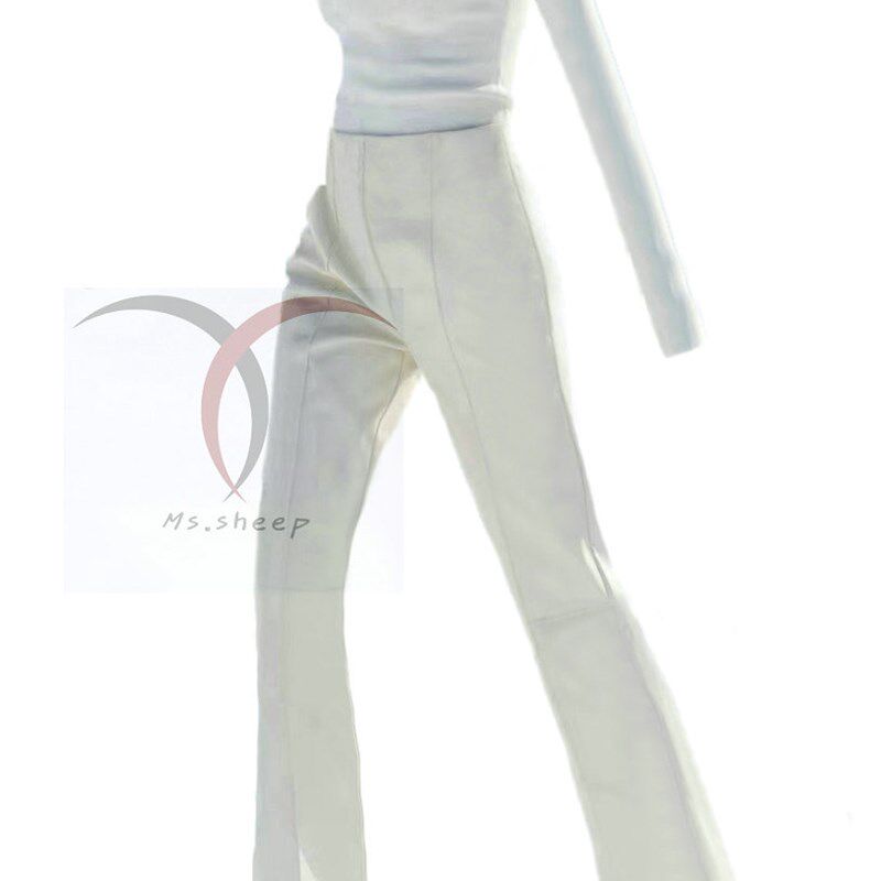 特价厂价促销进口小羊弹力真皮百搭显瘦大长腿修身微喇叭长裤多色