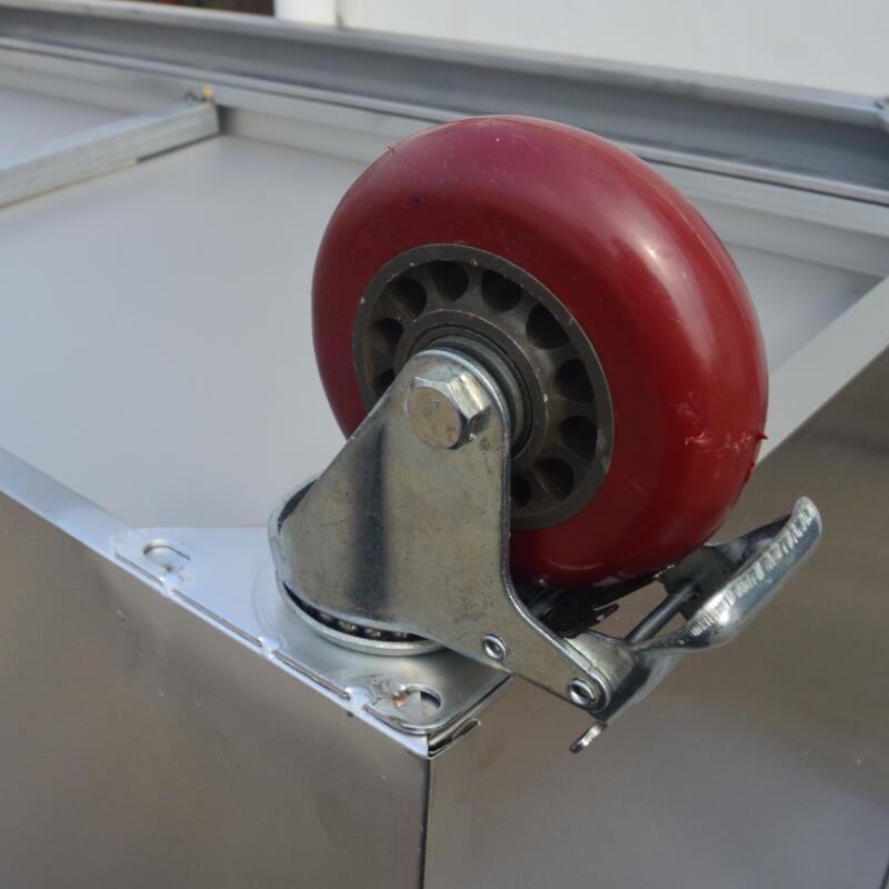 三面围边商用不锈钢工作台酒店推拉操作台厨房收纳柜打荷台带轮子