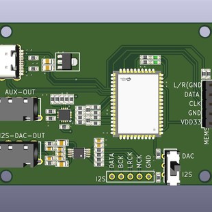 MEMS数字MIC麦克风 PCM 咪头 硅麦转I2S 模拟输出DAC模块 解码 PDM