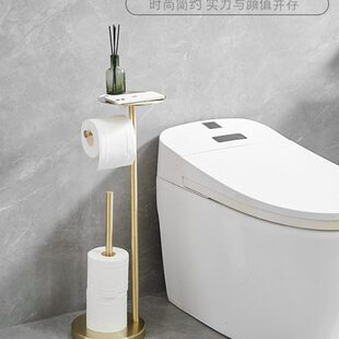 卷纸架304不锈钢免打孔厕纸挂架洗手间放纸架 卫生间纸巾架落地式