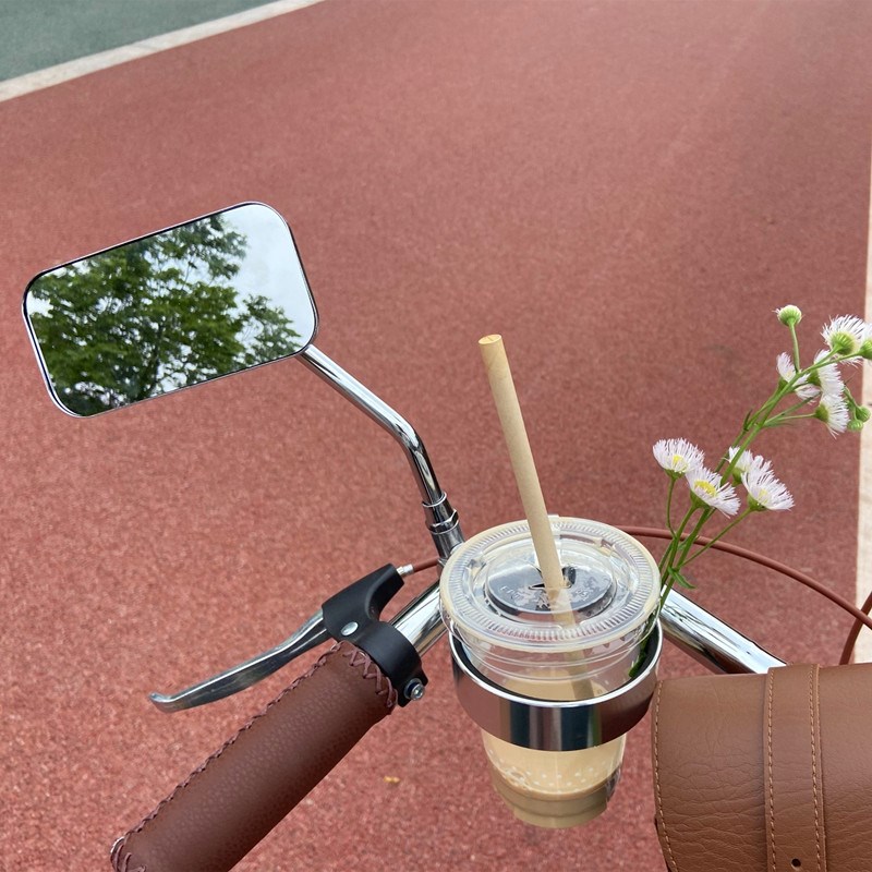 复古自行车单车摩托车电动车改装电镀金属方形后视镜反光镜倒车镜