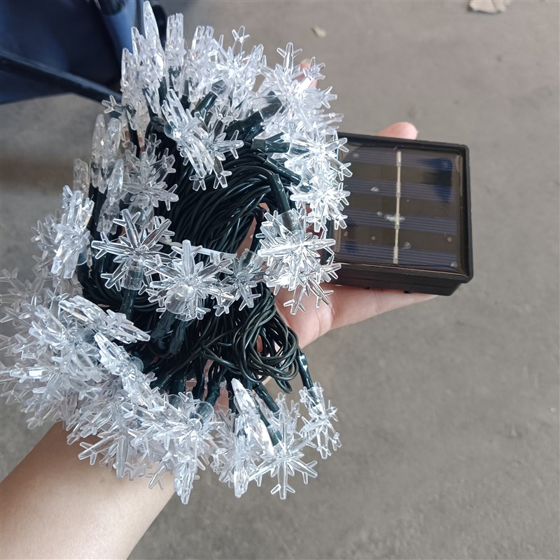 户外惊喜派对野营装饰雪花彩灯露营氛围天幕太T阳能充电装饰灯