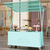 欧式 铁艺户外花车移动夜市摆摊车集市摊位车商场广场摆摊位展示台