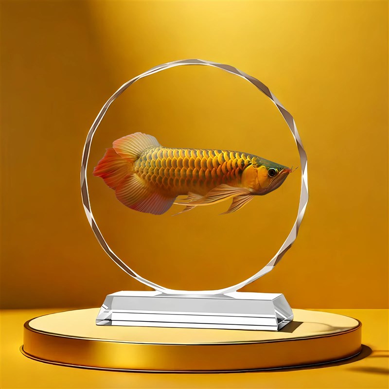招财龙鱼水晶摆件客厅家居t客厅玄关装饰工艺品公司乔迁开业礼摆