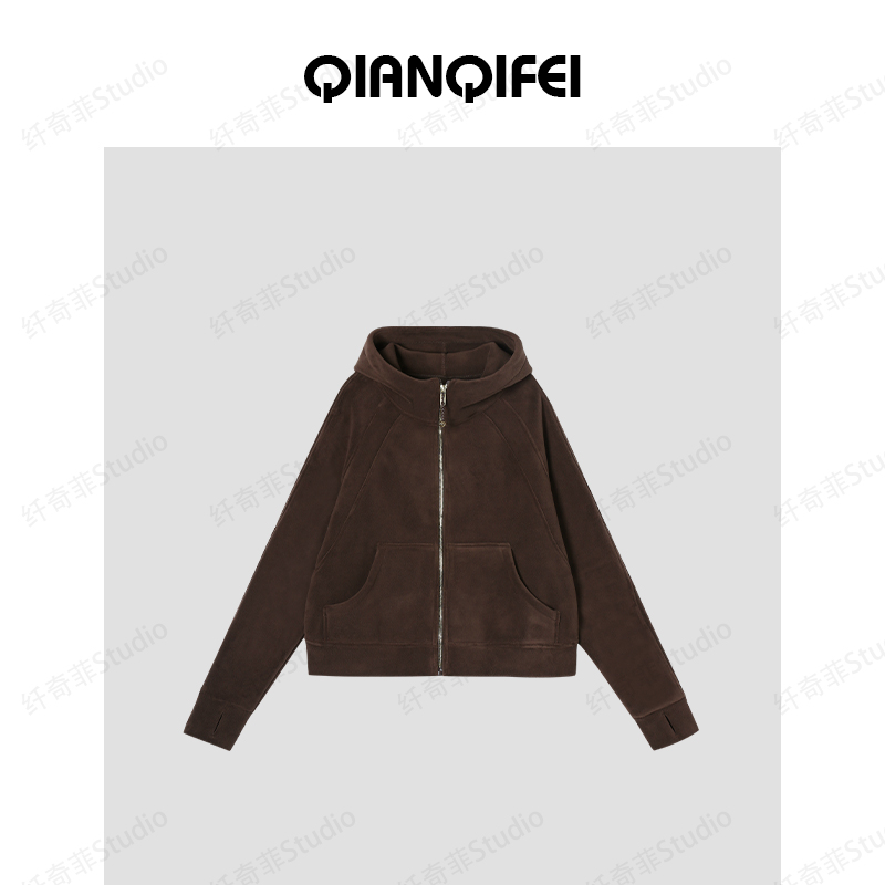 11.18F C 新款简约宽松加厚保暖连帽卫衣外套 1122