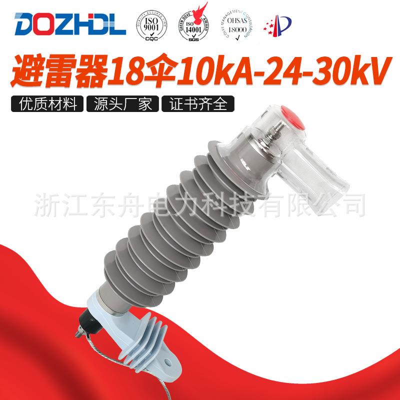 电力厂家生产出口外贸10kA避雷器YH10W-27-30-33kV带绝缘罩