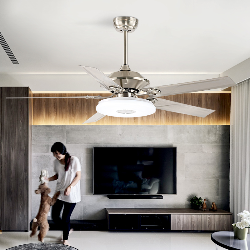 北欧吊扇灯简约客厅餐厅卧室风扇灯 地中海吊扇灯大风力风扇吊灯