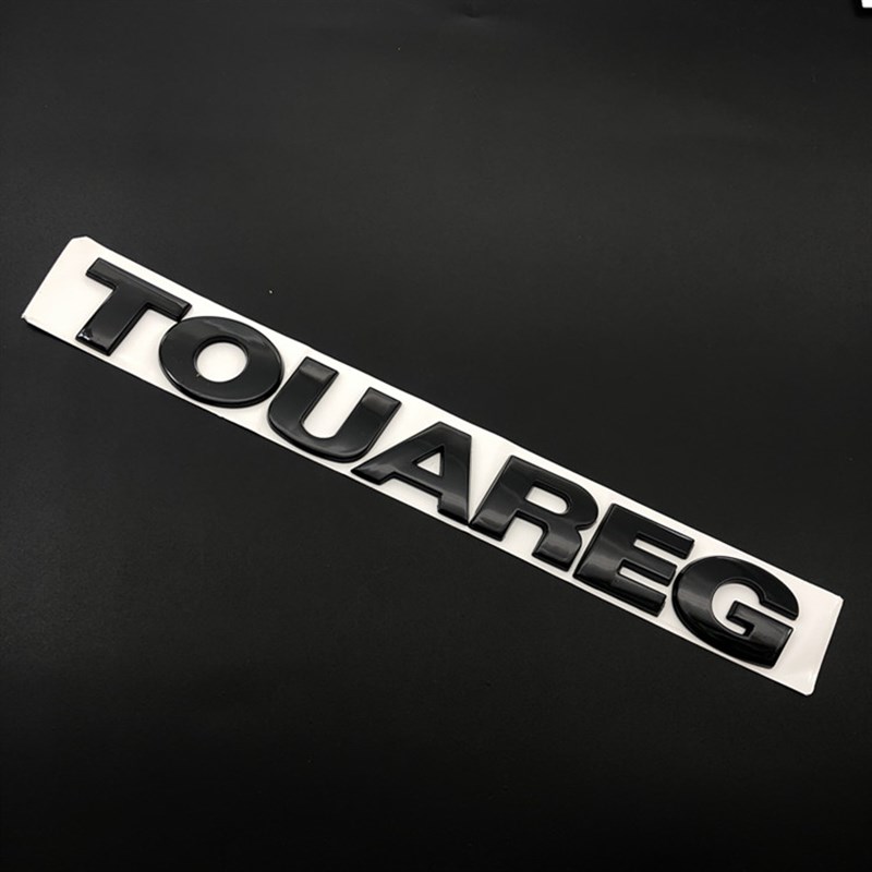 适用大众老途锐黑色车标改装V6后尾标V8标志排量英文字母标贴TDI