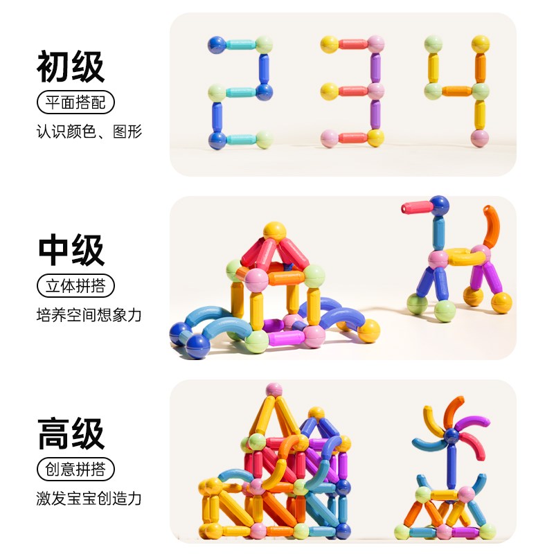 百变磁力棒片儿童益智玩具积木拼装磁吸宝宝早教玩具六一生日礼物