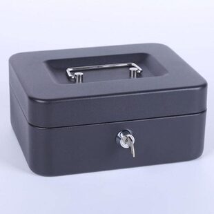 证件储物盒收纳防火铁盒迷你家用小钱箱管保保险箱小型带锁手提新